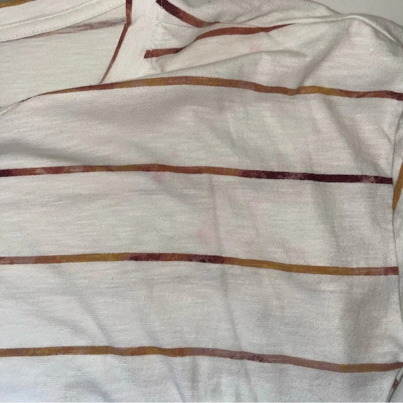 Maurices 24/7 Forever White & Pink Striped Drop Shoulder Tee Medium Women’s - Picture 5 of 12